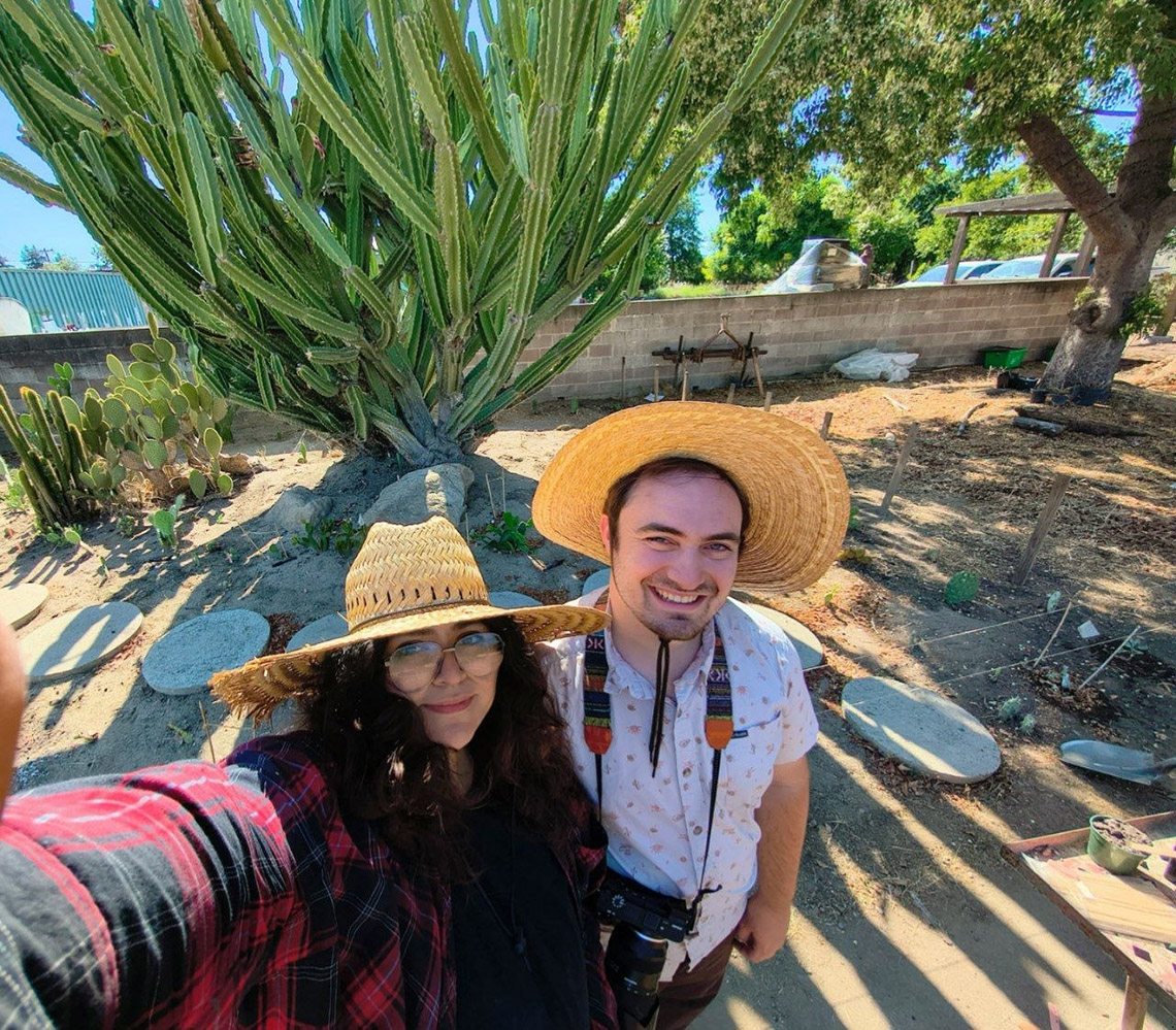 Recent plant science student Paola Saenz creates cactus garden at campus nusery Recent plant science student Paola Saenz creates cactus garden at campus nusery